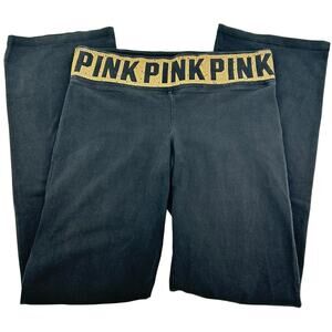 Vintage y2k Womens M PINK Victoria's Secret bling bedazzled flare pants leggings